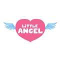 Little angel lettering. Vector illustration