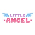 Little angel lettering. Vector illustration