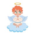 little angel pray icon Royalty Free Stock Photo