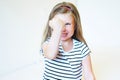Little angry toddler girl Royalty Free Stock Photo