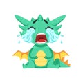 Little Anime Style Baby Dragon Crying Out Loud With Streams Of Tears Cartoon Character Emoji Illustration Royalty Free Stock Photo