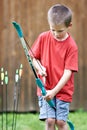 Little archer with bow and arrows