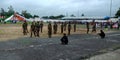 Little army solider standing at ground during an Independence Day program