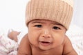 Little asian baby boy sad and crying Royalty Free Stock Photo