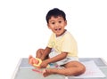 A little asian boy paint color Royalty Free Stock Photo