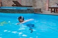 little asian boy swimming pool Royalty Free Stock Photo