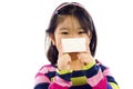 Little Asian Girl with Business Card Royalty Free Stock Photo