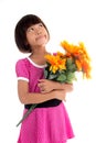 Little asian girl Flower Royalty Free Stock Photo