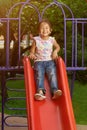 Little asian girl in playground