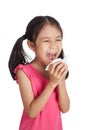 Little asian girl sneeze with napkin paper Royalty Free Stock Photo