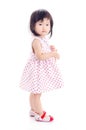 Little girl standing over white background Royalty Free Stock Photo