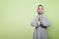 Little asian muslim girl in hijab clothes praying Royalty Free Stock Photo