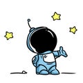 Little astronaut discovery star space character illustration cartoon