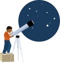 Little astronomer boy Royalty Free Stock Photo