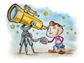 Little astronomer Royalty Free Stock Photo