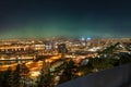 The little aurora borealis over Oslo, the capital of Norway Royalty Free Stock Photo