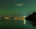 The little aurora borealis over Oslo, the capital of Norway Royalty Free Stock Photo