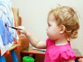 Little baby artist is painting Royalty Free Stock Photo