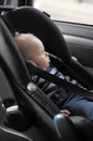 Little baby boy in car seat Royalty Free Stock Photo