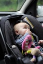 Little baby boy in car seat Royalty Free Stock Photo