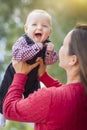 Little Baby Boy Having Fun With Mommy Outdoors Royalty Free Stock Photo