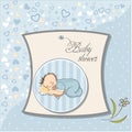 Little baby boy sleep with his teddy bear Royalty Free Stock Photo