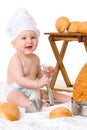 Little baby chef in the cook costume