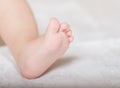 Little baby close-up foot Royalty Free Stock Photo