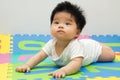 Little baby crawling on floor Royalty Free Stock Photo
