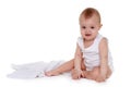 Little happy baby in diaper Royalty Free Stock Photo