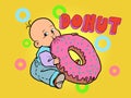 little baby favorite cute baby eating a donut