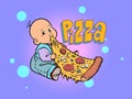 little baby favorite cute baby eating pizza