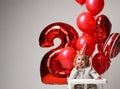 Little baby girl celebrate her second birthday with sweet cake o Royalty Free Stock Photo