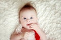 Little baby girl with Downs Syndrome Royalty Free Stock Photo