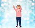 Little baby girl playing with soap bubble Royalty Free Stock Photo