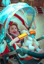 Little Baby Girl in the Pram Royalty Free Stock Photo