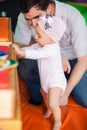 Little baby girl standing up Royalty Free Stock Photo