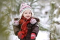 Little baby girl at winter