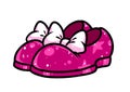 Little baby girls pink shoes glamor cartoon illustration