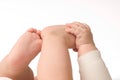 Little baby hand and feet Royalty Free Stock Photo