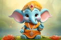 Little baby Hindu god Ganesha