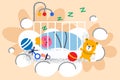 Little baby infant sleeping in cradle