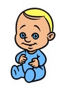 Little baby kid boy overalls character cartoon illustration Royalty Free Stock Photo