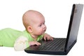 Little baby with laptop Royalty Free Stock Photo