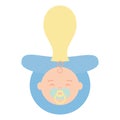 Little baby pacifier accessory icon
