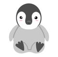 Little baby  Penguin cartoon flat Royalty Free Stock Photo