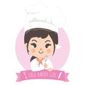 Logo bekery chef cute girl