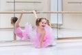 Little ballerina at ballet class