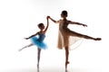 The little ballerina dancing with personal ballet teacher in dance studio Royalty Free Stock Photo