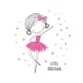 Little ballerina. Fashion illustration for clothing Royalty Free Stock Photo